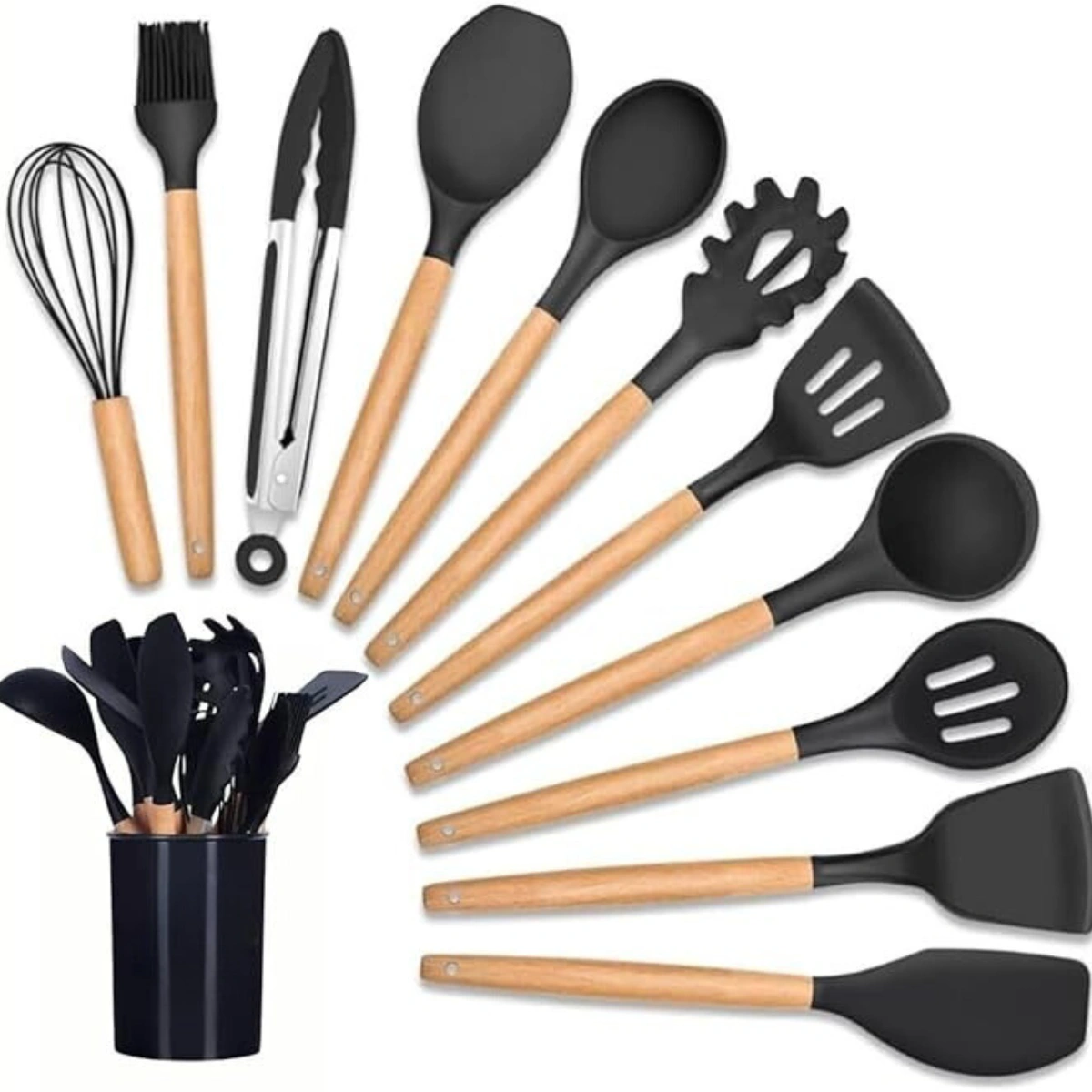 Kit 12 peças Jogo de Cozinha colheres de Silicone - Imagem 8