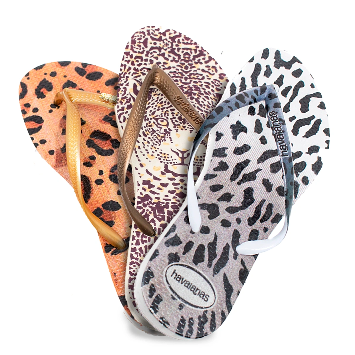 Kit 3 Chinelos Feminino Havaianas Onças - Imagem 2