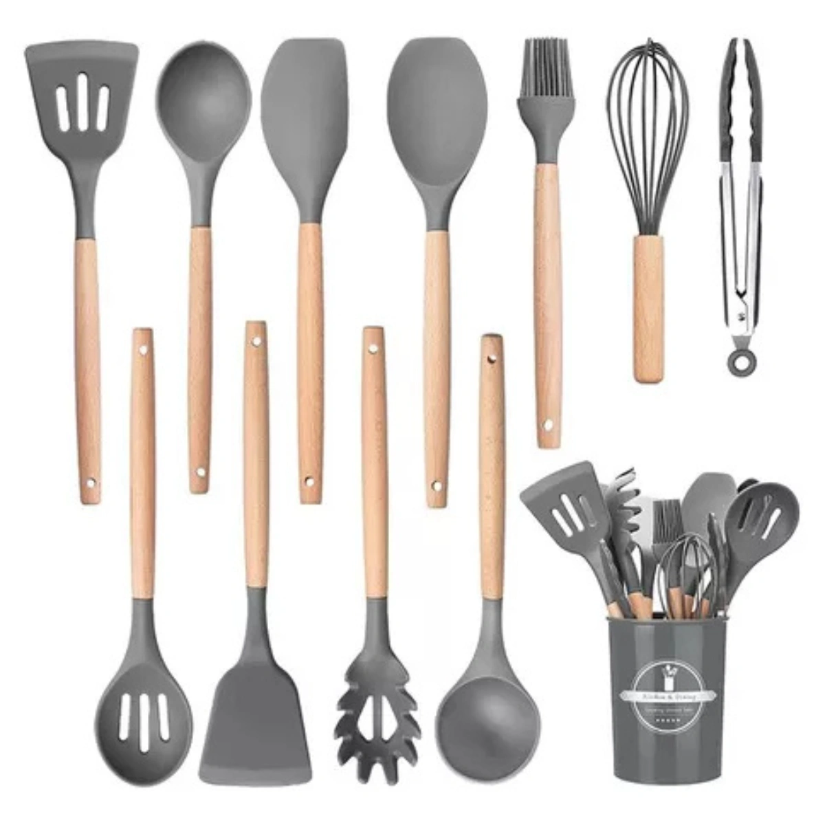 Kit 12 peças Jogo de Cozinha colheres de Silicone - Imagem 6