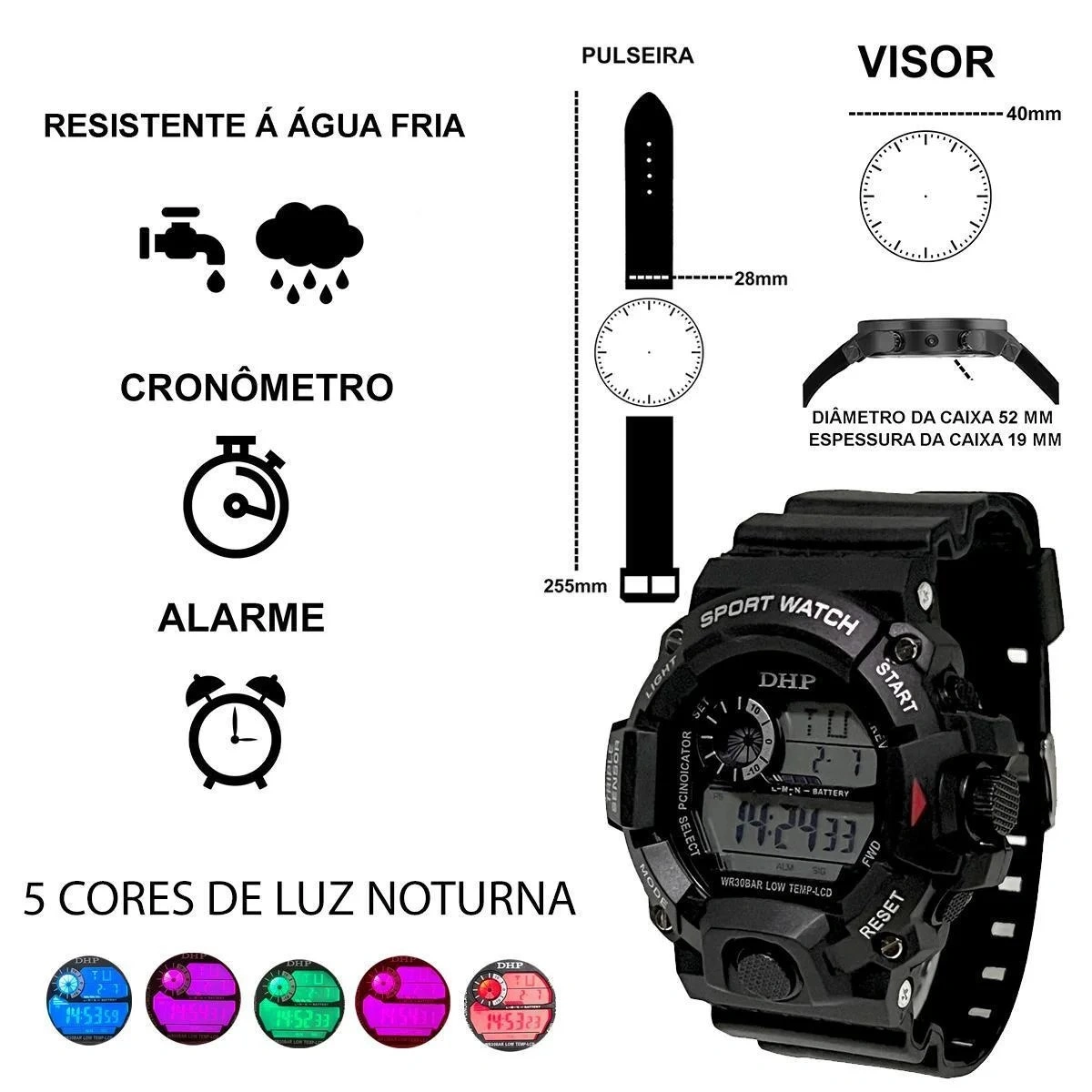 Relógio Digital DHP Voyager Original - Imagem 10