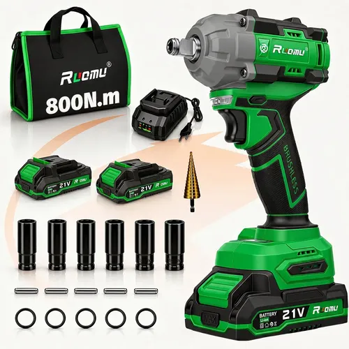 Ruomutool-307 Chave De Impacto 800n Bateria Verde 127/220v 60 Hz